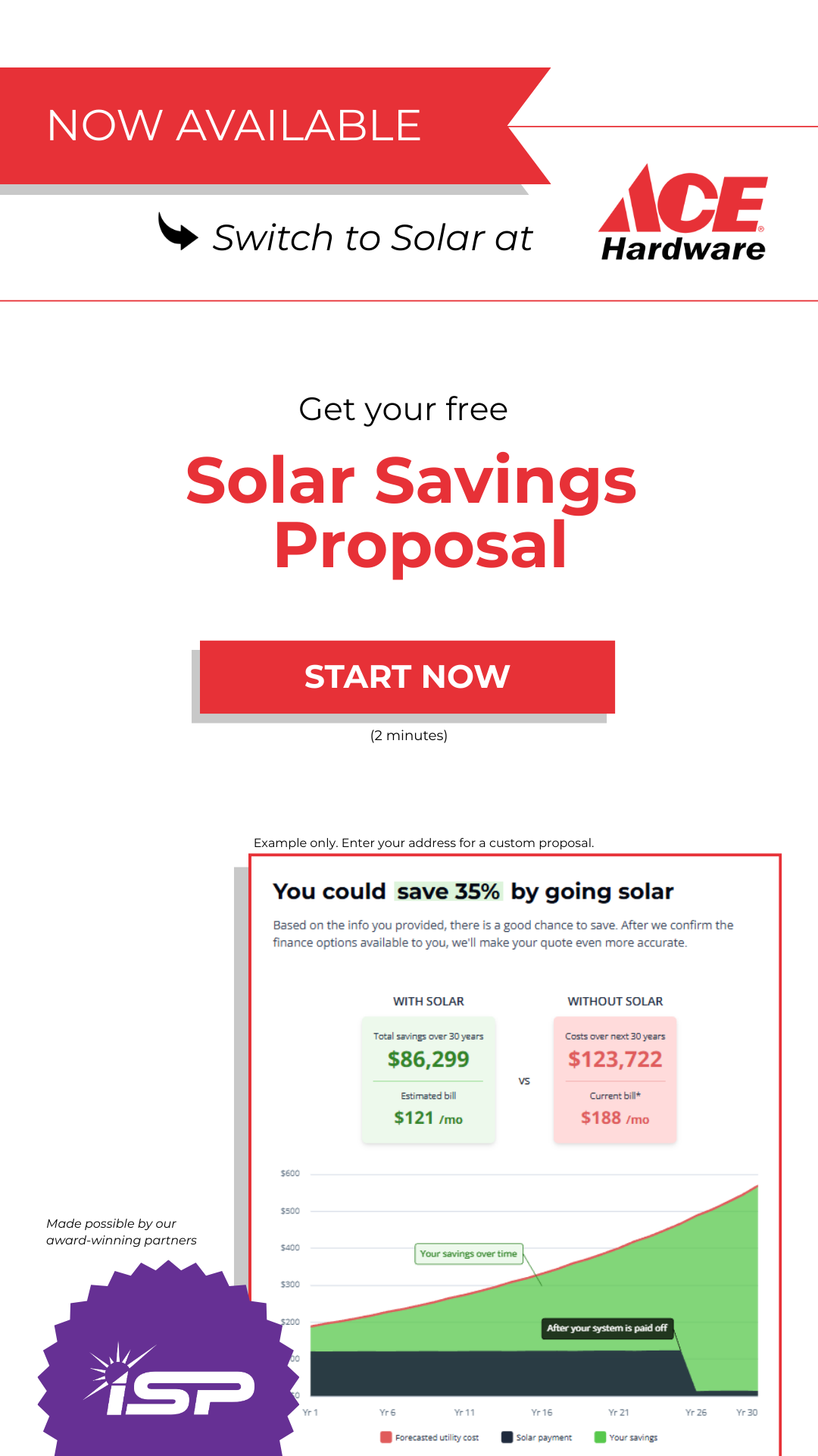 Switch to Solar at Ace Hardware — Get your free Solar Savings Proposal